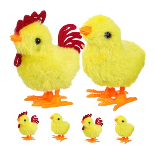 PRETYZOOM 6st Auf Dem Uhrwerk Küken Hühnertiere Falscher Hemdkragen Pullover-brosche Dekoration Kaninchentiere Künstliches Halsband Massenspielzeug Hahntiere Huhn Plüsch Yellow von PRETYZOOM