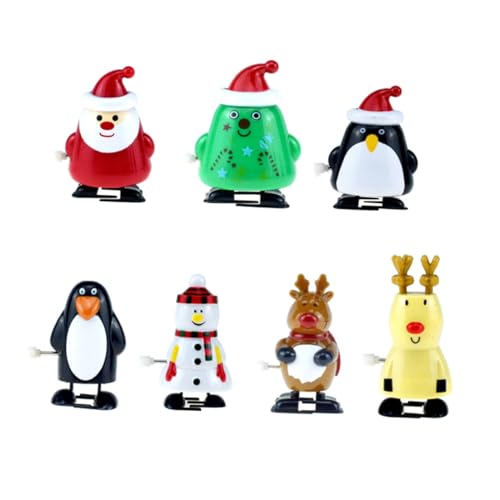 PRETYZOOM 7St Weihnachtliches Aufziehspielzeug Kinderspielzeug Uhrwerk Spielzeug Gastgeschenke Spielzeuge Geschenke für kleine Geschenke weihnachtsspielzeug zum aufziehen Partytütenfüller von PRETYZOOM
