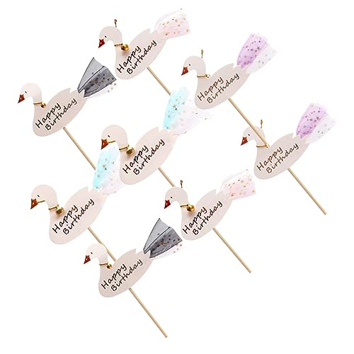 PRETYZOOM 8 Stück Flamingo Tortendeko Set Teilig Niedliche Geburtstagskuchen Toppers für Mädchen Jungen Kreative Kuchendekoration und Schwarz für Geburtstagsfeiern Gartenpartys und Diy von PRETYZOOM
