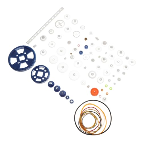 PRETYZOOM 80 Stück Teiliges Kunststoff Zahnradsatz Set mit Einzel und Doppeluntersetzung Schneckengetriebe Getrieberäder DIY Roboter und Modellbauzubehör Geeignet für Motor Achsen und Riemen von PRETYZOOM