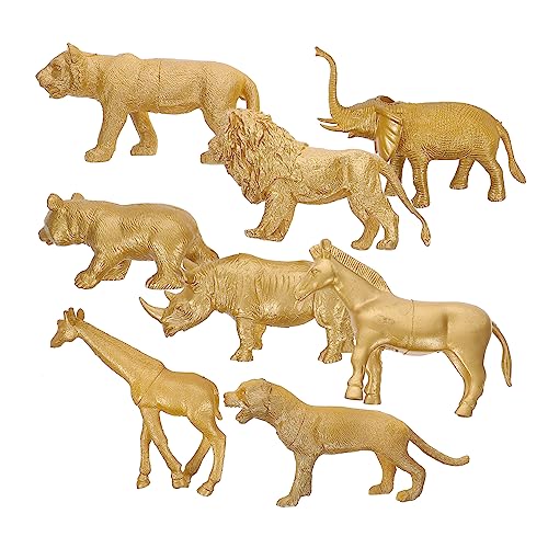PRETYZOOM 8st Simulierte Waldtiere Figuren Von Nutztieren Kleines Tier Simulationstiermodell Kleine Tiermodelle Tiere Dekoration Heimdekoration Tierschmuck Plastik Golden von PRETYZOOM