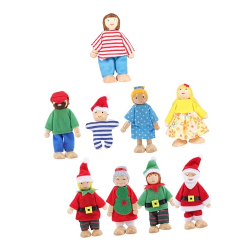 PRETYZOOM Kinderspielzeug 9 Stück Puppenpuppen Für Kinder Mini Spielzeug Familien Rollenspielzeug Weihnachtsmann Familie Handpuppen Bequemes Babyspielzeug Weihnachtspuppen von PRETYZOOM