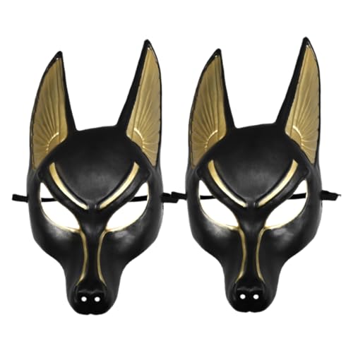 PRETYZOOM Anubis Maskenzubehör für Halloween, Cosplay, Retro, für Themenpartys und Veranstaltungen, einzigartige Kostüm-Requisite, 2 Stück PRETYZOOM Anubis Maskenzubehör für Halloween, Cosplay, Retro, für Themenpartys und Veranstaltungen, einzigartige Kostüm-Requisite, 2 Stück von PRETYZOOM