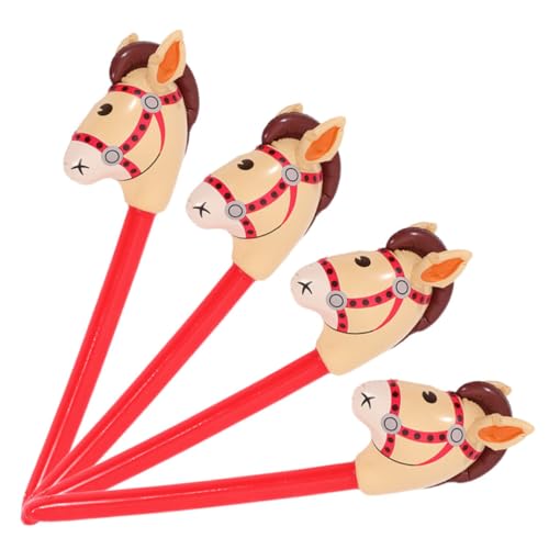 PRETYZOOM Aufblasbarer Pferdekopfstock Stockpferd-Requisite federnd aufblasbarer Pferdestock Stockpferd sprengen party zubehör Partydekoration Party -Requisiten aufblasbarer Hammer rot von PRETYZOOM