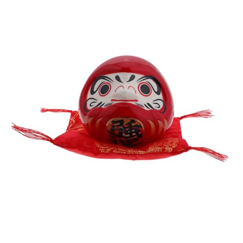 PRETYZOOM Bodhidharma-Ornamente Japanische Auto-armaturenbrett-Ornament Auto- -Puppe Harzfiguren Badezimmer Regal Couchtischdekoration Glück Keramik Rot von PRETYZOOM