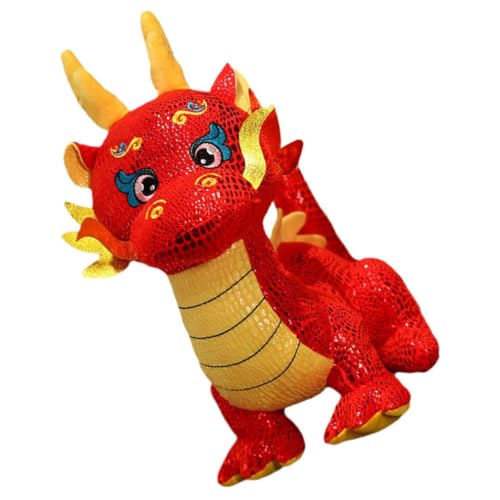 PRETYZOOM Chinesischer Drache Stofftier 2024 Jahr des Drachen Niedlicher Drache Plüschpuppe Stofftier Drachenkissen Tierkreistier Maskottchen Puppe Weihnachtsgeburtstagsgeschenke von PRETYZOOM
