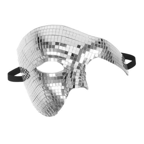 PRETYZOOM Disco Halbgesichtsmaske Silber mit Spiegelndem Reflektierendem Material Leichter Party für Halloween Karneval Club Dj Cosplay für Damen und Herren PRETYZOOM Disco Halbgesichtsmaske Silber mit Spiegelndem Reflektierendem Material Leichter Party für Halloween Karneval Club Dj Cosplay für Damen und Herren von PRETYZOOM