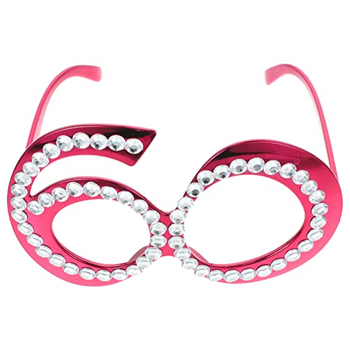 PRETYZOOM Geburtstagsbrille 60 Jahre alte Brille mit Strass Lustige Kunststoff Kostüm Photo Booth Prop 60. Geburtstag Dekor von PRETYZOOM