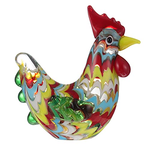 PRETYZOOM Glas hahn Fuchs Futterspender Hahnhand Hühnerfiguren Wohnkultur Plüsch shöne bescherung Animal Figures Niedliche Tierdekoration dekoring Tiermodell-Verzierungen Hahn-Statue von PRETYZOOM