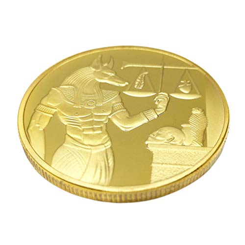 PRETYZOOM Gold Gedenkmünze Anubis Münze Alten Ägypten Münze Kunstsammlung Münze Dekorative Münze Souvenir Geschenk Sammlerstück Spielzeug von PRETYZOOM