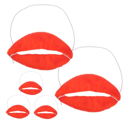 PRETYZOOM Große Lippen 5 Stücke Rot Wurst Mund Spielzeug Gefälschte Lippen Requisiten Halloween Party Spaß von PRETYZOOM
