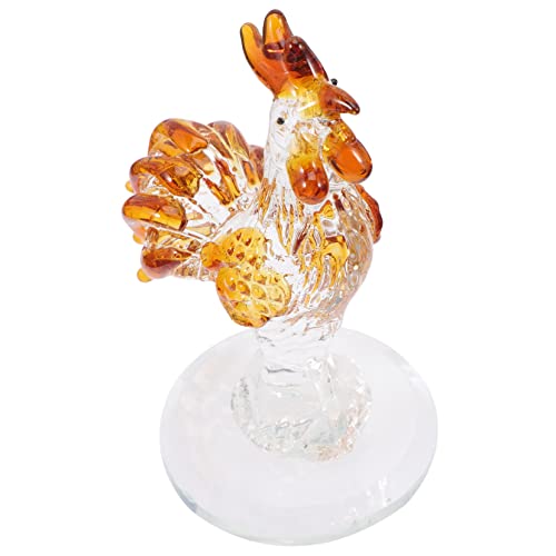 PRETYZOOM Hahn-Ornament Bananen-Ente Hahn Tischdekoration Mundgeblasener Hahn Hühnerornamente Heimdekoration Hahn-sammelfigur Zubehör Für Hühnerställe Hühnerdekor Hühnerfigur Weißer Kristall von PRETYZOOM