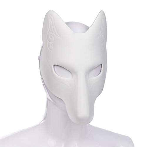 PRETYZOOM Halloween Leere Fuchs Maske Pu Vollgesicht DIY Party Maske Maskerade Kostüm von PRETYZOOM