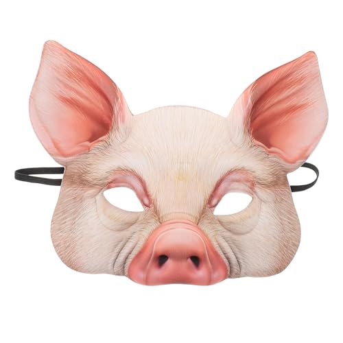 PRETYZOOM Halloween Schweinemaske Eva Half Face Tiermaske mit Gummiband für Halloween Maskerade Fancy Ball von PRETYZOOM