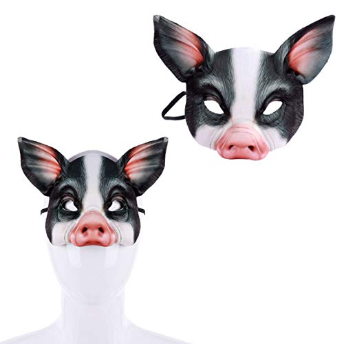 PRETYZOOM Halloween Schweinemaske Eva Half Face Tiermaske mit Gummiband für Halloween Maskerade Fancy Ball von PRETYZOOM