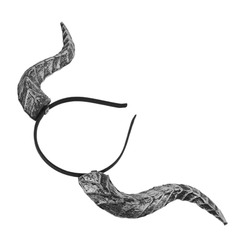 PRETYZOOM Halloween Teufelshörner Haarreif Silber Abnehmbar Vintage Steampunk Stil Gruseliges Cosplay Accessoire für Karneval Halloween und Kostümpartys von PRETYZOOM