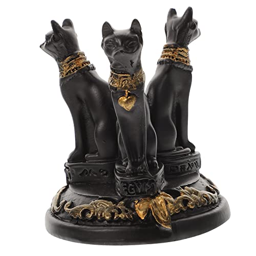 PRETYZOOM Kätzchen-Harz-Ornament Katzenstreu kratzbaum für Katzen Katze Lampe Katze kratzmatte Katzenwand buchregal Dekoration wohnungsdeko Opferaltar Katzenornament kleine Tierfiguren Black von PRETYZOOM