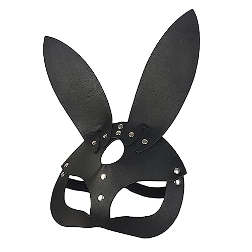 PRETYZOOM Kaninchen Ohrenschützer Halloween-Cosplay-Requisiten dekorative Frauenmaske Kaninchenmaske für Party Halloween-Maskenstütze Cosplay-Maske Hase bilden Damen PU-Leder von PRETYZOOM