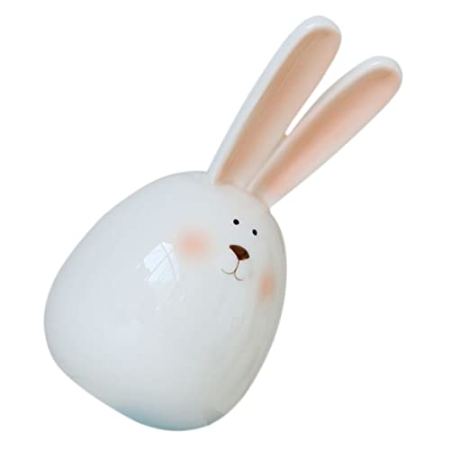 PRETYZOOM Kaninchen-Verzierung Hamsterhaus Kokoshüttenbett Käfigreiniger für Meerschweinchen Heu Dekoration Schlafzimmer Bedroom Decoration Ostern-Kaninchen-Ornament Kaninchen- Keramik von PRETYZOOM