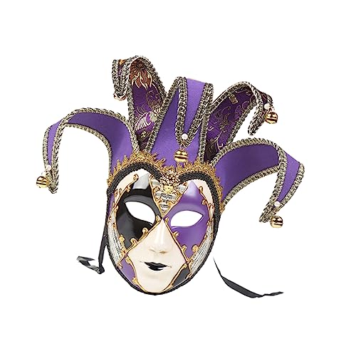 PRETYZOOM Karneval Narr Maske Kostüm-vollgesichtsmaske Böse Clownsmaske Narrenmaske Narr Gesichtsmaske Abschlussballmaske Maskerade-gesichtsbedeckung Fräulein Italien Regeneration von PRETYZOOM