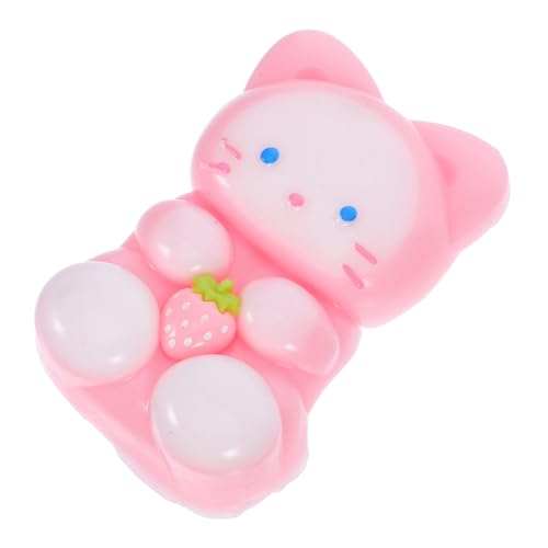 PRETYZOOM Katzenrückprallspielzeug Kinderparty Gefälligkeiten Kätzchen Sensorische Squishy-spielzeuge Kleines Spielzeugkatze Erdbeer-katzenspielzeug Plastik von PRETYZOOM
