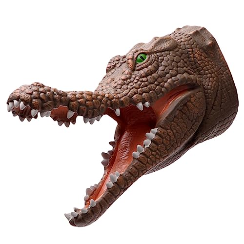 PRETYZOOM Krokodil Handpuppe Spielzeug Tierspielzeug Kind Künstlich Kopfbedeckung von PRETYZOOM