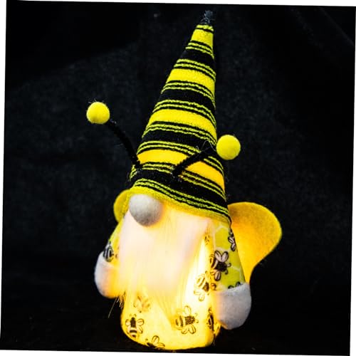 PRETYZOOM Leuchtende Puppe mit Stoffbart und Kreativen Streifen Festliche Dekoration für Zuhause und Partys als und Glücksbringer aus Hochwertigem Baumwollstoff von PRETYZOOM