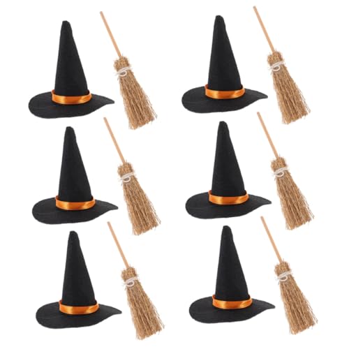 PRETYZOOM Mini Halloween Deko Set mit Mini Filz Hexenhüten und Kleinen Besen Vielseitige DIY Halloween Party Dekoration für Zuhause Schule und Büro Kreative Zauberer Accessoires PRETYZOOM Mini Halloween Deko Set mit Mini Filz Hexenhüten und Kleinen Besen Vielseitige DIY Halloween Party Dekoration für Zuhause Schule und Büro Kreative Zauberer Accessoires von PRETYZOOM