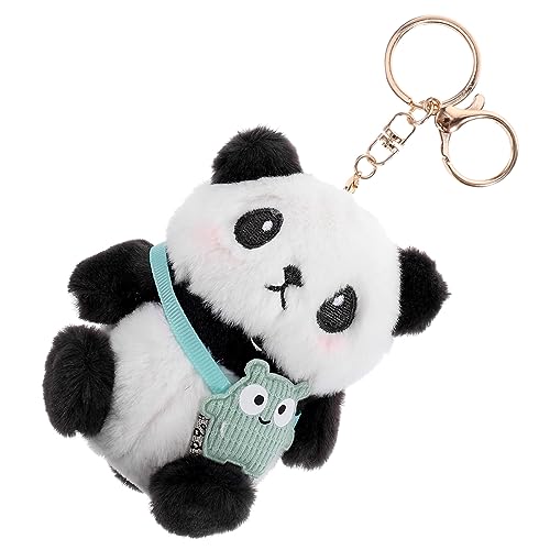 PRETYZOOM Cartoon Panda Schlüsselanhänger Plüsch Tier Schlüsselanhänger Gefüllt Panda Schlüsselanhänger Leichte Zufällige Farbe von PRETYZOOM