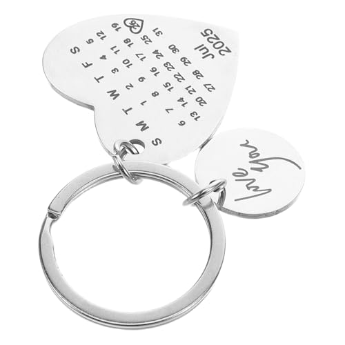 PRETYZOOM Personalisierter Paarkalender Hochzeitstagschlüsselring Valentinstagserinnerungsschlüsselung Valentinstag Memory Keychain Schlüsselhalter Silver Rostfreier Stahl PRETYZOOM Personalisierter Paarkalender Hochzeitstagschlüsselring Valentinstagserinnerungsschlüsselung Valentinstag Memory Keychain Schlüsselhalter Silver Rostfreier Stahl von PRETYZOOM