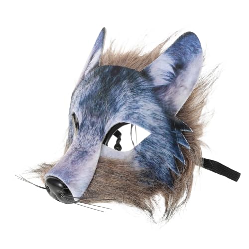 PRETYZOOM Realistische Halbgesichts Wolfmaske für Erwachsene und Weiche Tiermasken Cosplay Zubehör für Halloween Karneval Maskenball Festival Bequemes Tragen Klare Sicht Vielseitig von PRETYZOOM