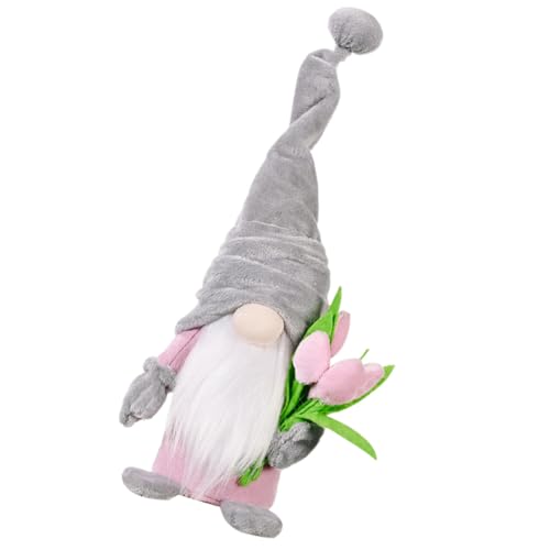 PRETYZOOM Rudolph Puppe Cartoon Hase Puppenhaus Gefüllte Hochzeitsfiguren Gartenornamente Gartenspielzeug Hamster Fee Früchte Plüsch Puppenhauszubehör Zwerg Stoff Grau von PRETYZOOM