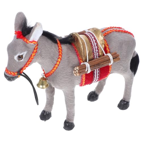 PRETYZOOM Simulationstiermodell Miniaturtierdekoration Mini Eselstatue Simuliertes Tiermodell Eselstatuen Minitierornament Kleines Eselmodell Nutztierfiguren Aus Kunststoff von PRETYZOOM