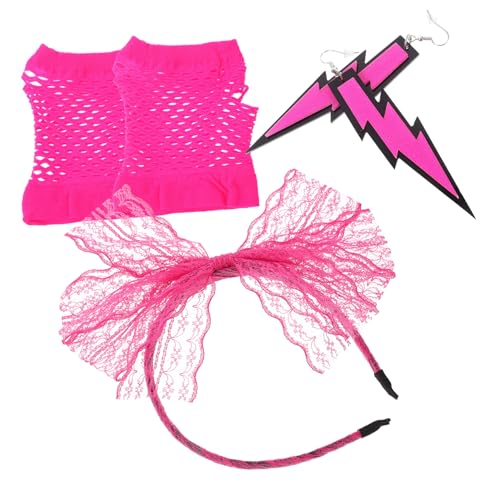 PRETYZOOM Spitze Stirnband Neon Ohrringe mit fingerlosen Fischnetzhandschuhen für Kostümpartys Zubehör für Halloween Disco und Themenveranstaltungen PRETYZOOM Spitze Stirnband Neon Ohrringe mit fingerlosen Fischnetzhandschuhen für Kostümpartys Zubehör für Halloween Disco und Themenveranstaltungen von PRETYZOOM