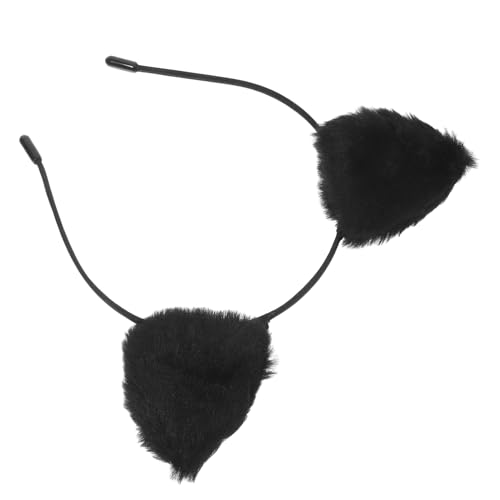 PRETYZOOM Stirnband Mit Katzenohren Schwarze Katze Braune Katzenohren Waschbärohren Schwarze Bärenohren Katzenohren Für Erwachsene Realistische Katzenohren Pelzige Ohren Eisen Black von PRETYZOOM
