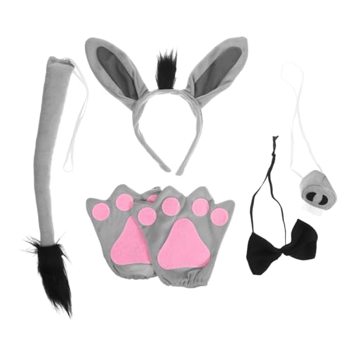 PRETYZOOM Stirnband Set Plüsch Esel Ohren Handschuhe Teiliges Tierkostüm Halloween Cosplay für Verkleidung Party Zubehör PRETYZOOM Stirnband Set Plüsch Esel Ohren Handschuhe Teiliges Tierkostüm Halloween Cosplay für Verkleidung Party Zubehör von PRETYZOOM