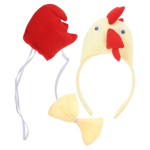 PRETYZOOM Tier Stirnband Set Huhn Kostüm Outfit Ostern Party Zubehör Kinder Erwachsene Gelb von PRETYZOOM