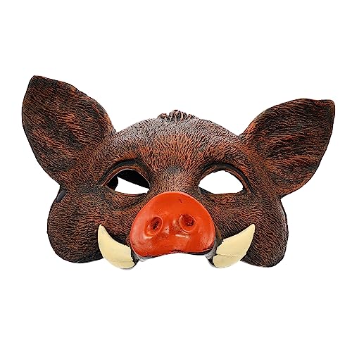 PRETYZOOM Wildschwein Maske Schweinemasken Partymaske Neuartige Maske Halloween-masken Cosplay-maske Schweinchen-masken Karnevalsmaske Tiermaske Cosplay-requisiten Unheimlich Bilden Pu von PRETYZOOM