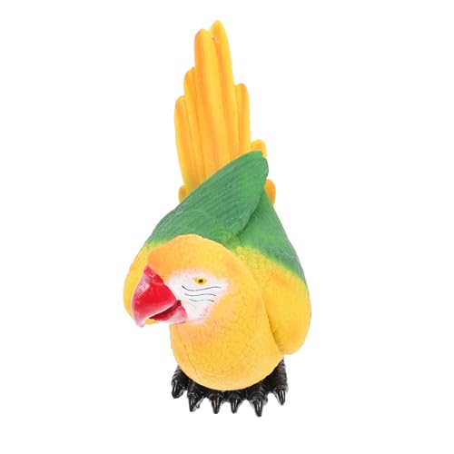 PRETYZOOM simulierte Papageienverzierung gartendeko Papageienspielständer Windmühlen-Papageienspielzeug gefälschte Vogelstatue Figur Kleiner Papageienschmuck Szenenlayout- Harz von PRETYZOOM