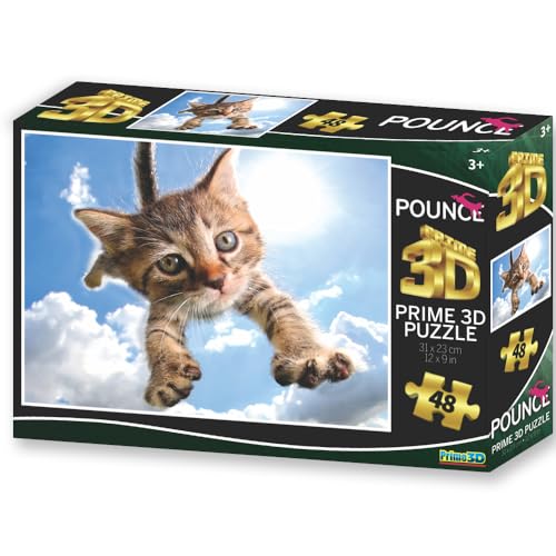 48-teiliges 3D-Puzzle, 30,5 x 22,9 cm, bezaubernde Katze, Seth Casteel Fotografie, lustige Familien-Puzzle-Zeit von PRIME3D