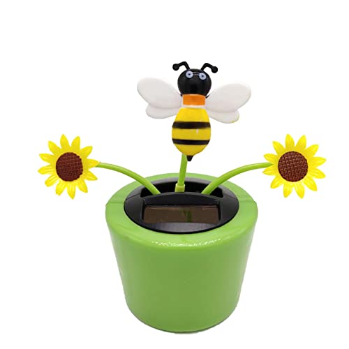 PRIMUZ Solar-Blumenspielzeug, 11,9 x 5,8 x 14 cm, Tanzender Blumenkopf, schüttelnd, solarbetriebenes Tanzen, animierte Auto-Büroschaukel für Solarenergie-Schreibtischdekoration von PRIMUZ