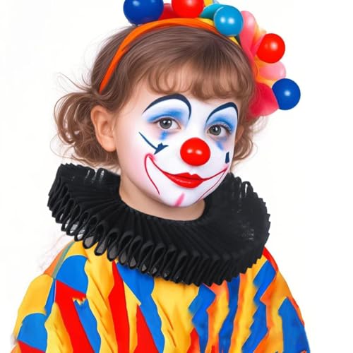 PRINCESS BRIDE Schwarzer Rüschenkragen, Renaissance-Stil, elisabethanischer Ausschnitt, Rüschen mit Schleife, Kostümzubehör für Theater, Clown, Cosplay von PRINCESS BRIDE