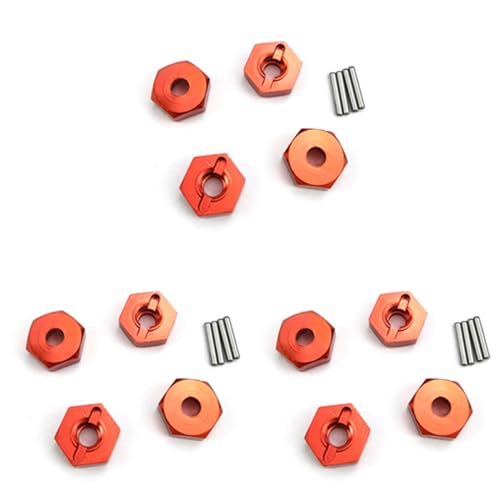 PRIZOM 3er-Set Sechskant-Adapter für Kombinationsrad, 12 mm, für MN86K MN86KS MN86 MN86S MN G500 1/12 Zubehör für RC-Auto-Upgrade-Teile, Rot von PRIZOM