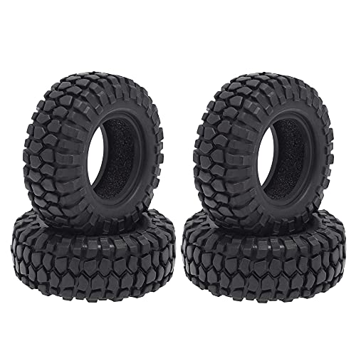PRIZOM 4 Stück 48 mm 1.0 Reifen für Räder aus weichem Gummi für 1/24 Zoll Auto auf Fernbedienung Axial SCX24 90081 AXI00002 Upgrade-Ersatzteile von PRIZOM