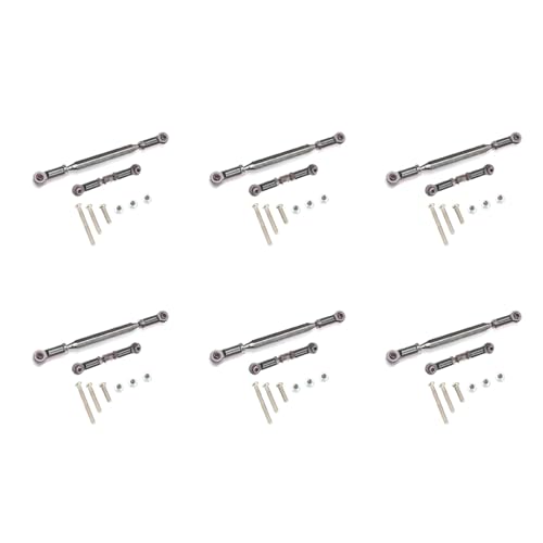 PRIZOM 6 x Lenkung aus Metall, Servo-Link, Haken für MN D90 D99 MN-90-45 1/12, ferngesteuert, Grau von PRIZOM