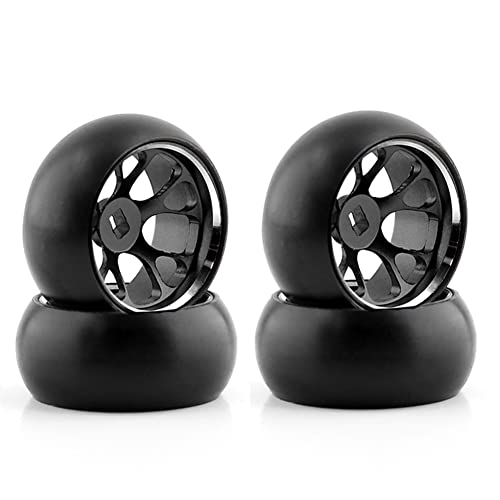 PRIZOM Hartplastikreifen Reifen Metallfelge für 284131 K969 K989 Mini-Z 1/28 RC Autoteile, schwarz von PRIZOM