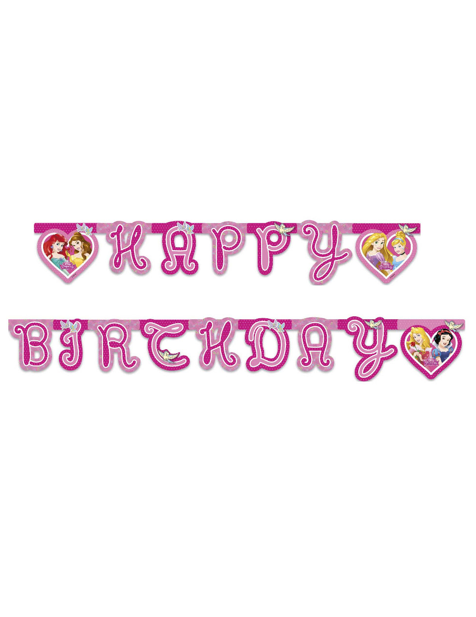 Disney Prinzessinnen Geburtstagsgirlande bunt 175 x 13 cm von KARNEVAL-MEGASTORE
