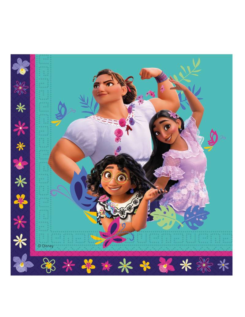 Encanto Papierservietten Partyzubehör bunt 20 Stück 33 x 33 cm von KARNEVAL-MEGASTORE