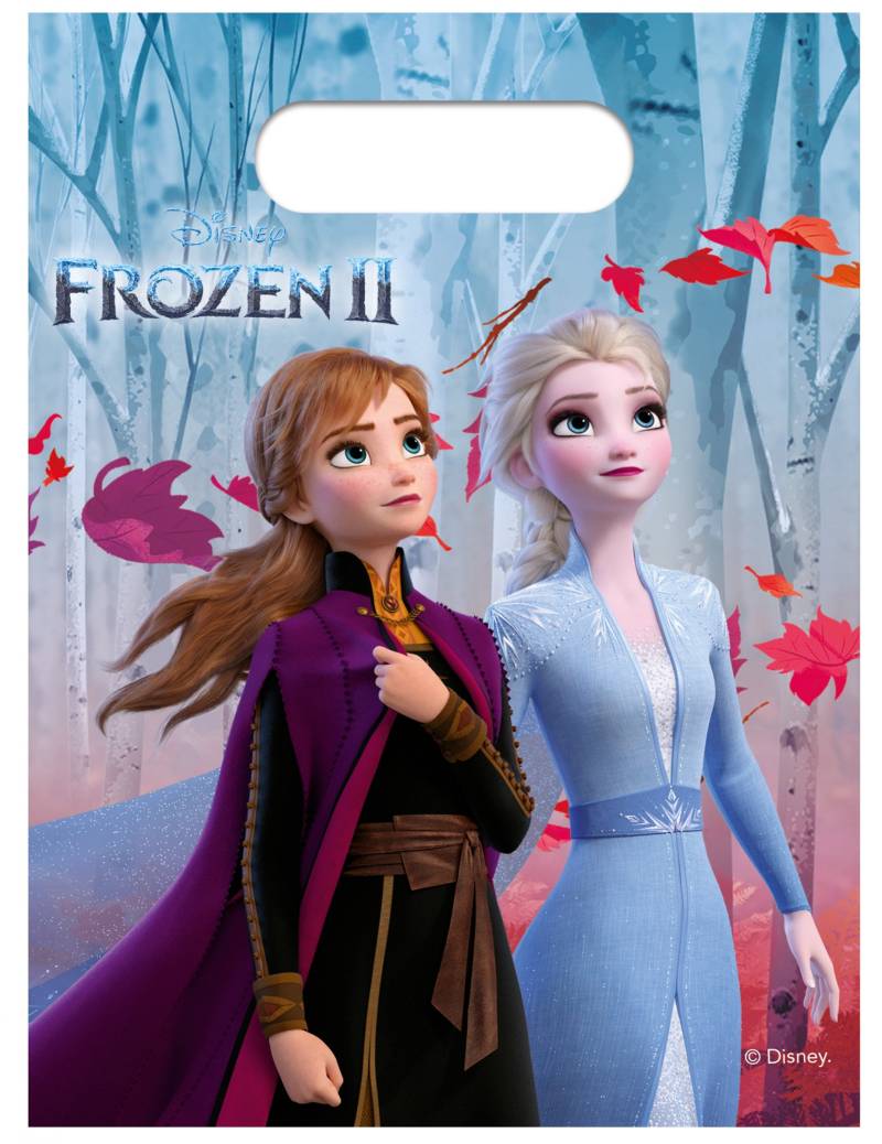 Frozen 2 Geschenktüten für Mädchen 6 Stück bunt 23 x 16,5 cm von KARNEVAL-MEGASTORE