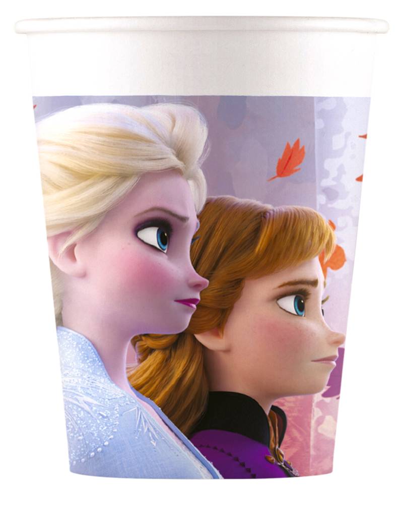 Frozen 2 -Partybecher für Mädchen 8 Stück bunt 200 ml von KARNEVAL-MEGASTORE